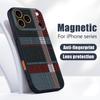 Luxury Cloth Texture Case For iPhone 17 Pro Max iPhone 16 15 14 13 Pro Max Magnetic For Magsafe Hybrid TPU+PC Matte Cover