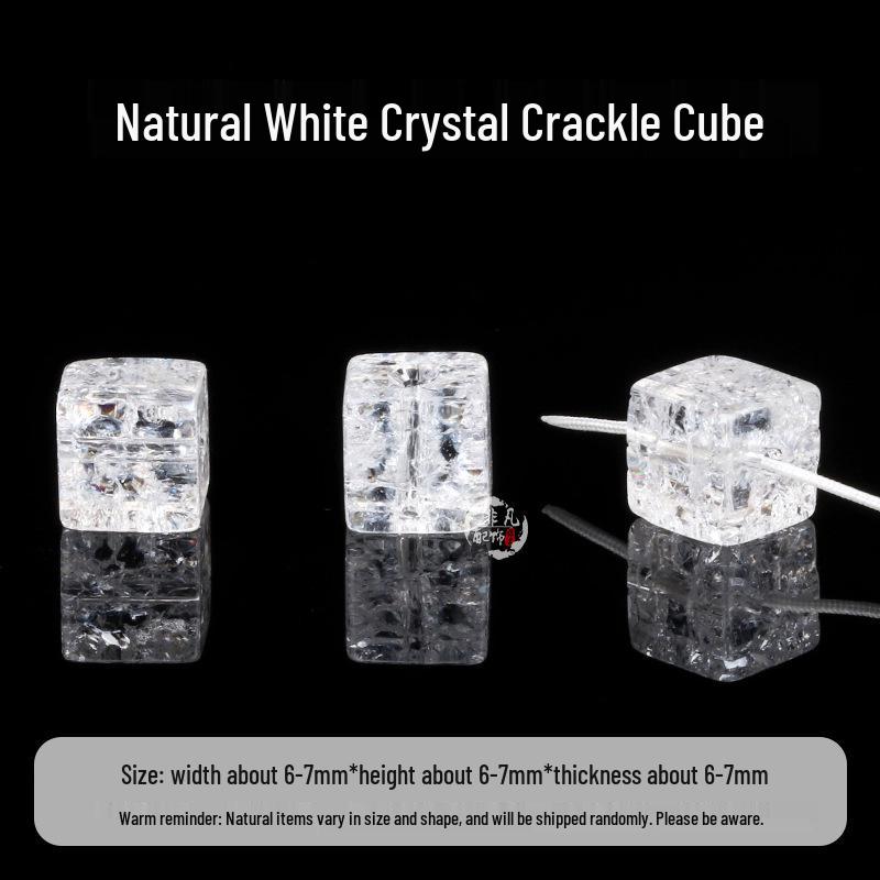 Natural White Crystal Flower Cube Beads - DIY Bracelet Charms & Accessories