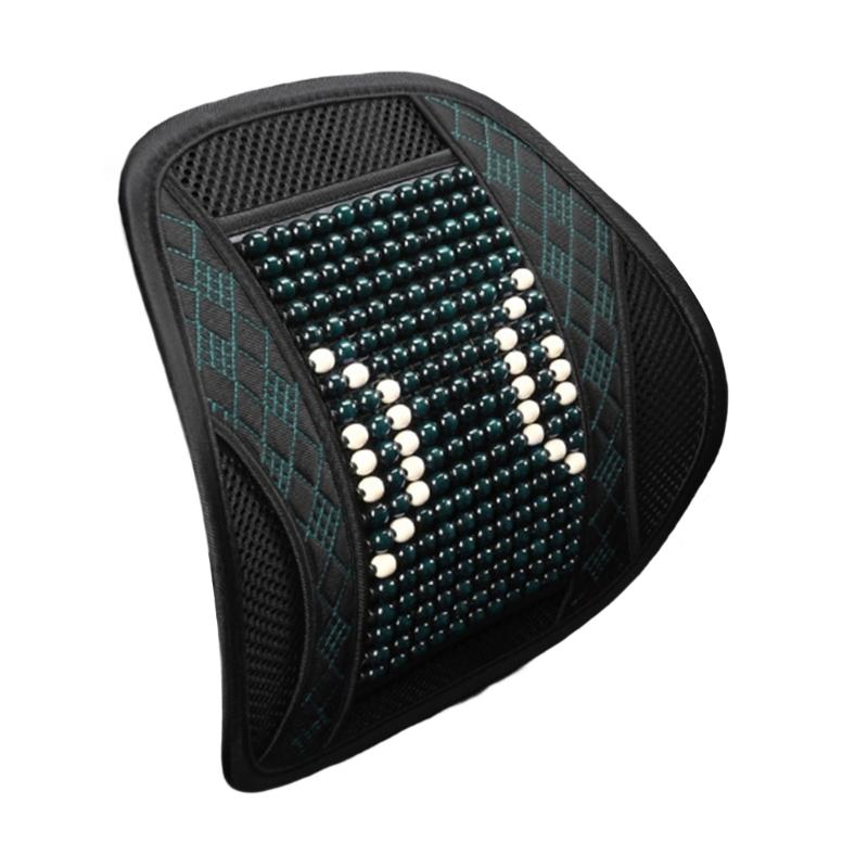 Universal Vehicle Chair Ventilated Cooling Seat Pad Cushion Beaded Comfort Seat Cover Lumbar Back Brace Support Cushion
