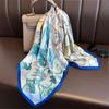 Imitation Silk Square Scarf For Women Spring/Summer Decoration Bandanna Print Neckerchief Luxury Headband Hijab