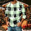 Men's Casual Shirt with Raglan Three-Quarter Sleeves and Christmas Print