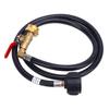 Furtun Adaptor Reumplere Gaz 4FT 48 Inch cu Valvă de Control ON/OFF și 2 Dopuri Umplere Gaz 20 Lb la 1 Lb