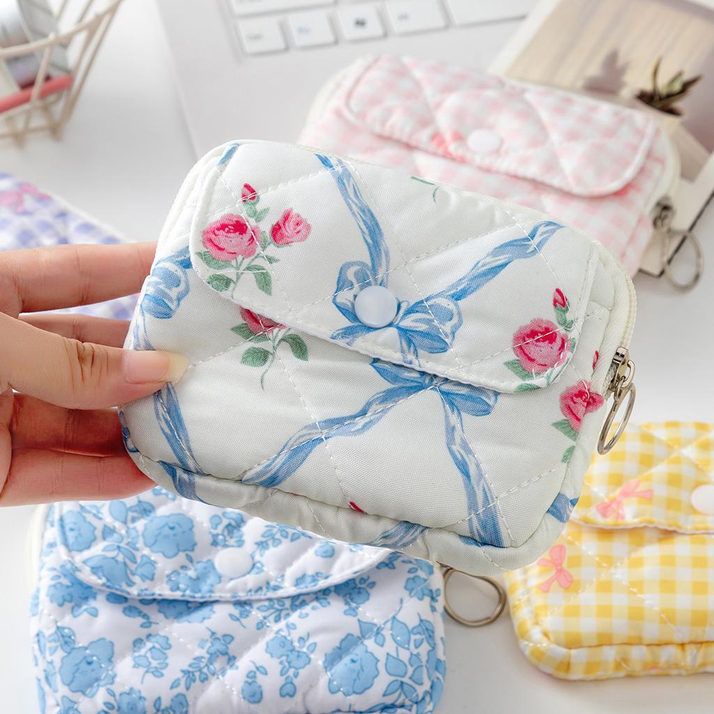 Mini Cute Square Cosmetic Bag Women Lipstick Sanitary Napkins Storage Pouch Small Makeup Zipper Bags