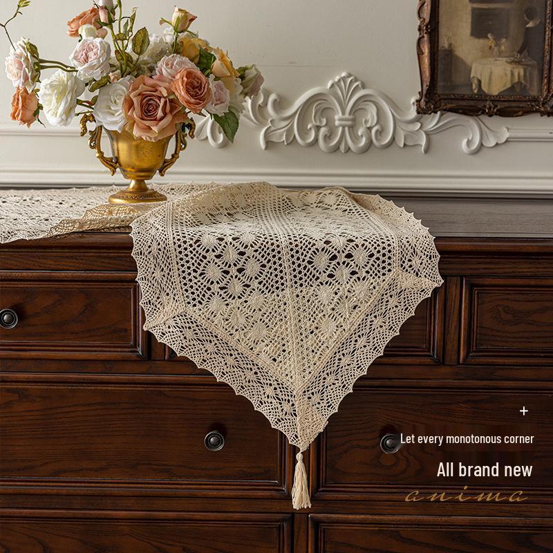 Francouzský Retro Běhoun na Jídelní Stůl/Ubrus pro Konferenční a Příruční Stolky - Špičková Domácí Dekorace Dlouhý Kryt
