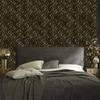 Black and Gold Tropical Ochre Pattern Wallpaper, Ochre Background 50x1000