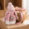Plush Wearing Hat Snowman Ornament Soft Plush Snowman Statue  Window Display