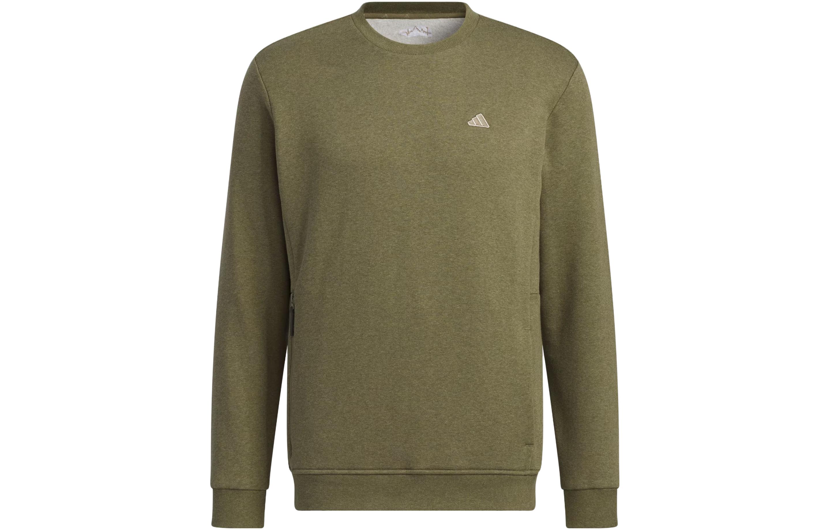 Adidas Sweatshirts Men s Strata Olive Green Crew Neck Moderate Regular IA2944 S