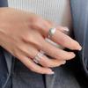 Sweet Geometric Croissant Open Ring for Women - Trendy Hollow Star Design