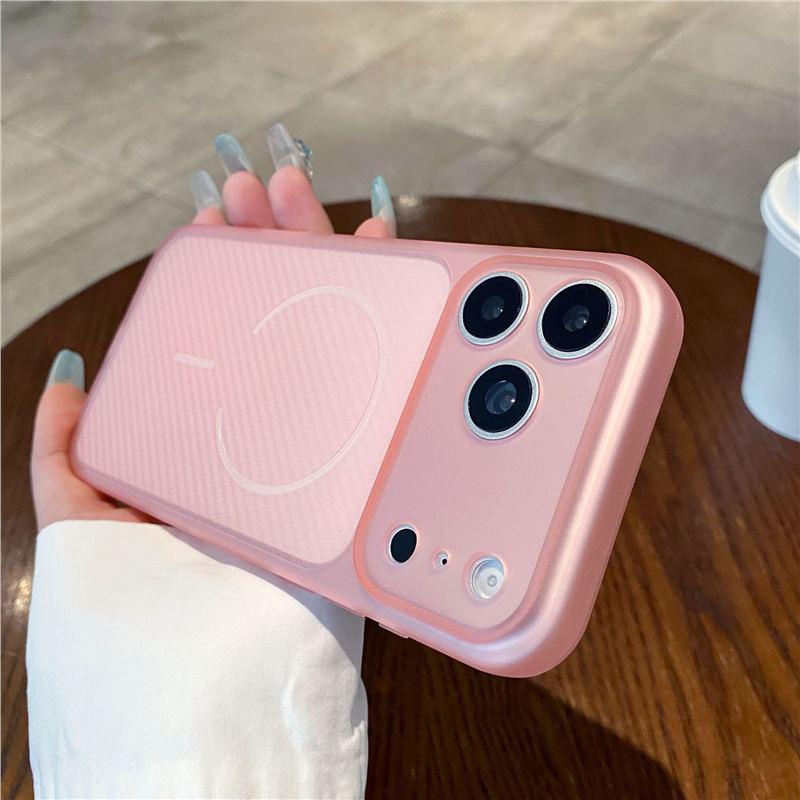 Ultra-Thin Magnetic Adsorption Case for iPhone 17 Pro Max, Frosted Diagonal Stripes, Drop-Proof Protective Cover.