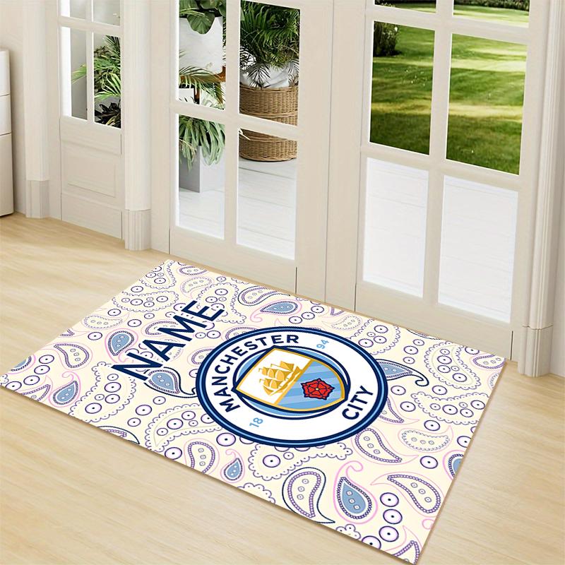Custom Name Olympiacos FC Crest Carpet Rug Customizable Soft Washable Anti-Slip Home Living Room Sofa Mats Personalized Rug. 0909227