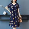 The New High-end Summer Good Cotton and Silk Dress Is Fattened and Enlarged, and Women's Clothing Is Suitable for Fat People's Skirts Dresses.