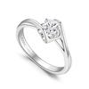 Diamond Ring for Size Single 2mm Sterling Perfect for and Wedding Gift Wrapping Women, "Angel's Kiss," 9, Lab-Grown, Diamond, 0.5ct (DEF/VS),
