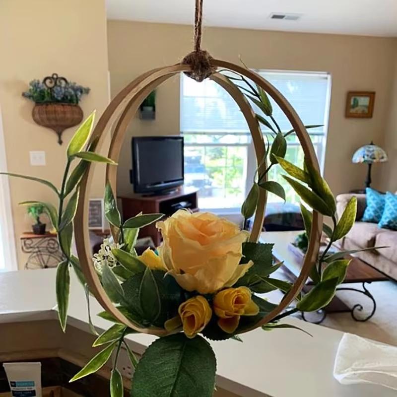 1pcs 30/33/36/40cm Bamboo Floral Circle Hoop Macrame Hoop for Wedding Party Home DIY Flower Wreath Dream Catcher Frame Decor