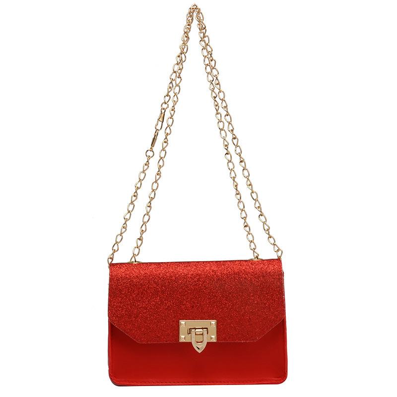 Guangzhou damska torba letnia matowa cekinowa zapięcie łańcuszek schemat kolorystyczny mała kwadratowa torba na jedno ramię przez ramię torba na telefon komórkowy