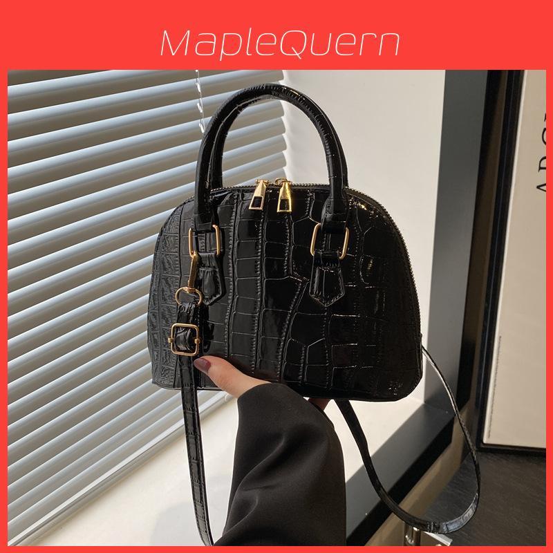 Vintage Chic Shell Bag For Women Stylish Fall Season Colorblock Shoulder Bag