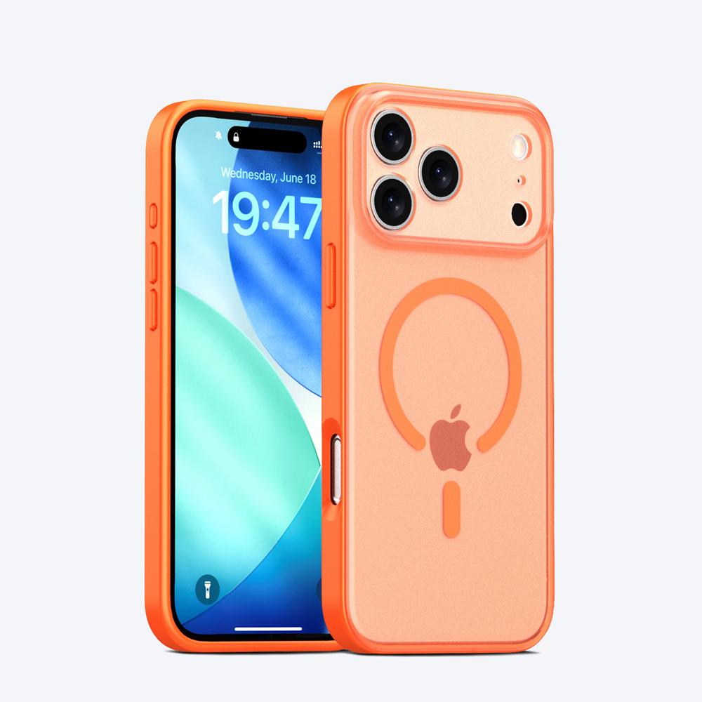 KEYSION Magnetic Matte Transparent Case for MagSafe for iPhone 17 Pro Max Silicone+PC Shockproof Wireless Charging Phone Cover