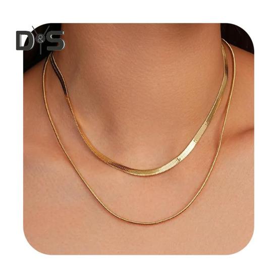 

2 шт./комплект, женское ожерелье, цепочка из змеиной кости, ажурная двухслойная, женская, для свиданий, повседневной одежды, банкета, работы, вечеринки, украшения для шеи, праздничный подарок C