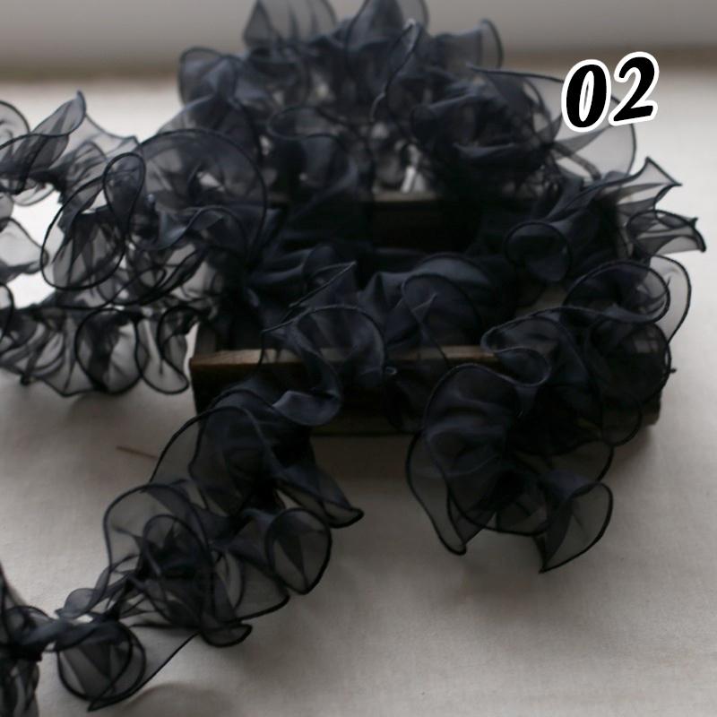 3M 10cm Pleated Lace Trim Bubble Skirt Ruffle Gauze Lace Ribbon Lace Fabric Tutu Lace Wedding Dress Decor Accessories