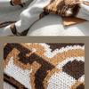 Horse Chain Knitted Blanket Brown Bedspread Modern Orange Decorative For Sofa Throw Warm Living Room Bedding Home Decorations