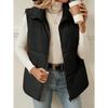 Cotton Vest Women's Autumn and Winter Drawstring Stand-up Collar Sleeveless Cotton Vest  Jacket
