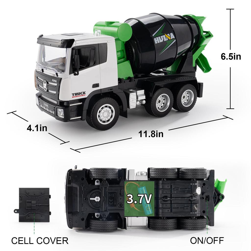 Huina 1557 1:18 neun-Kanal Fernbedienung Mischer Lkw Elektrische Engineering Lkw Für Jungen Geburtstag Geschenke