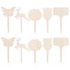 Wooden Sign Creative Gardening Plant Label Can Write Insert Ground 10PCS