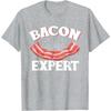 Bacon Expert Food Lover Funny Graphic Printed Women Casual T-Shirt Short Sleeve Round Neck Top Clothing