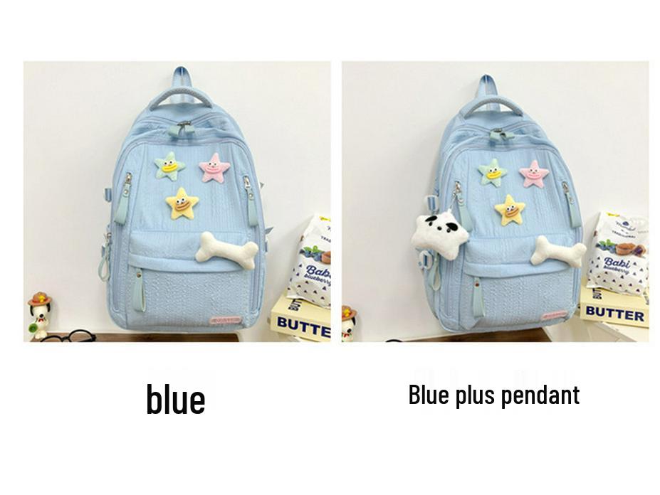 Japanese Style Cute and Versatile Waterproof Backpack for Junior High School Girls - Lightweight, Large Capacity
