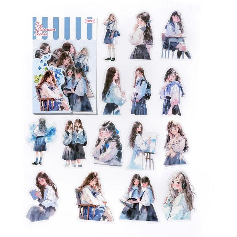 30pcs/1lot Kawaii Stationery Stickers A Tender Half Life Junk Journaling Decorative Mobile Scrapbooking for Stickers Scrapbook