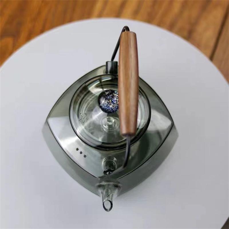 Japanese Square Heat Resistant Glass Teapot Steaming and Boiling Dual-use Lifting Beam Tea Pot Glass Kettle Kung Fu Tea Set