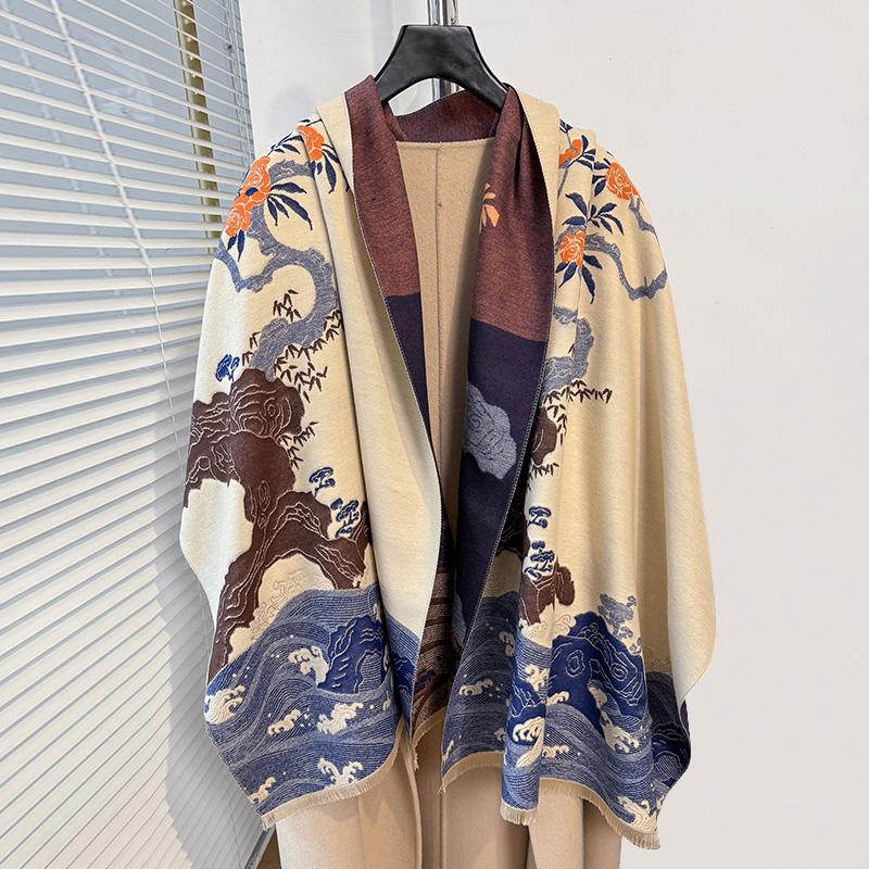 New Design Winter Warm Cashmere Shawl Scarf for Women Luxury Pashmina Blanket Wrap Bandana Femal Thick Poncho Echarpe Foulard