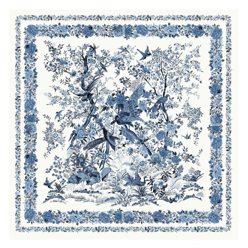 POBING Twill Silk Square Scarf Animals Print Women Scarves&Wrap Giraffe Neckerchief Spanish Foulards cachecol Large Bandana