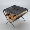 CAMPING MOON Firewood Rack with Top, Field Use, Firewood Rack Table, Fireside Table, Black Gear T-285A