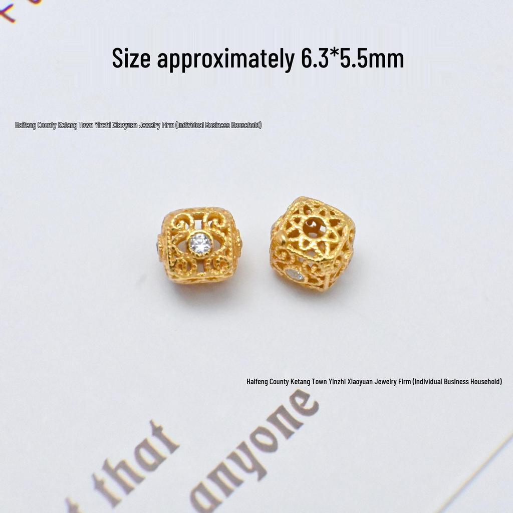 24K Gold-Plated S925 Sterling Silver Hexagram Spacer Beads & Feather Pendant for DIY Jewelry.