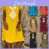 Premium Quality Women's Baggy Loose Short Sleeve V-neck Linen Kaftan Madi Dress For Effortless Beach Style