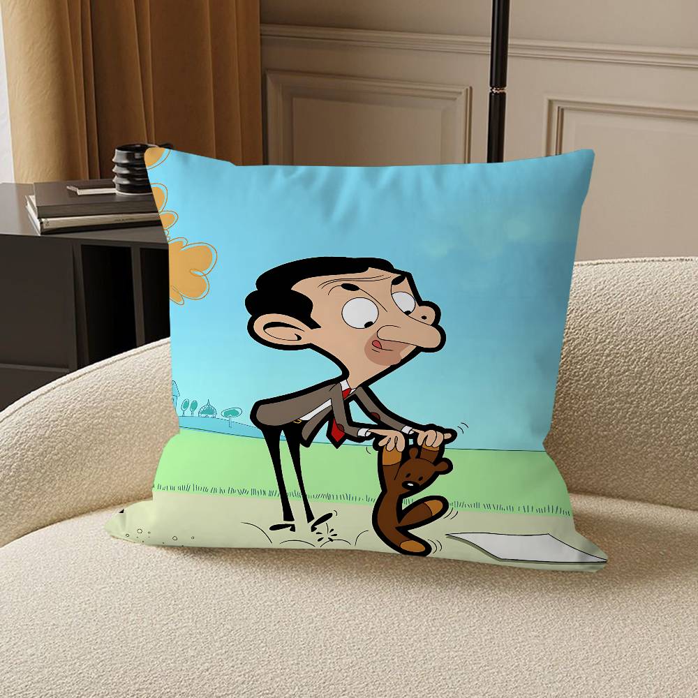 Animated Mr.Bean Cushion Cover Car Throw Pillow Case For Sofa Car Christmas Gift 40x40cm 45x45cm