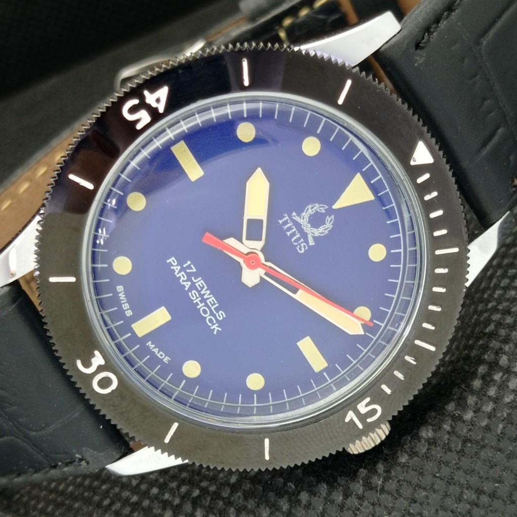 

ВОССТАНОВЛЕННЫЕ 40-ММ МУЖСКИЕ ЧАСЫ TITUS SWISS С ПОВОРОТНЫМ БЕЗЕЛЕМ И СИНИМ ЦИФЕРБЛАТОМ a303376-2 R1013-000a303376