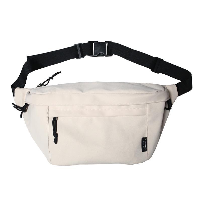Large Capacity Unisex Crossbody & Waist Bag - Japanese Style, Solid Color, Trendy Hong Kong Street Design