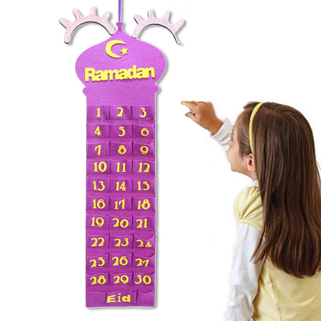 Eid Advent Calendar Hanging Storage Bag Party Decor