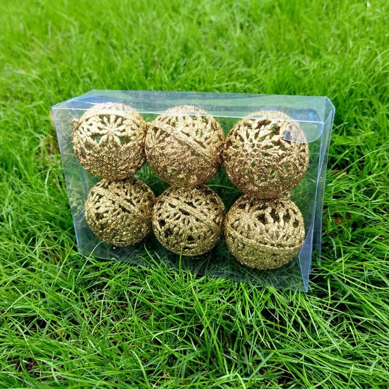 6Pcs Sparkling Christmas Baubles Decorations for Christmas Tree Hanging Ball Ornament for Holiday Party Centerpieces