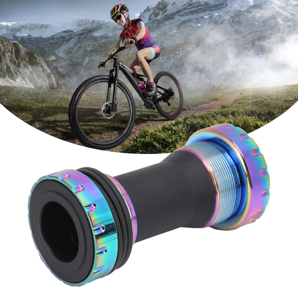 Bike Bottom Bracket, CNC Turning Aluminum Alloy Waterproof Sealed Bearing, for Mountain Road Fixed Gear Folding Bike 68 73mm