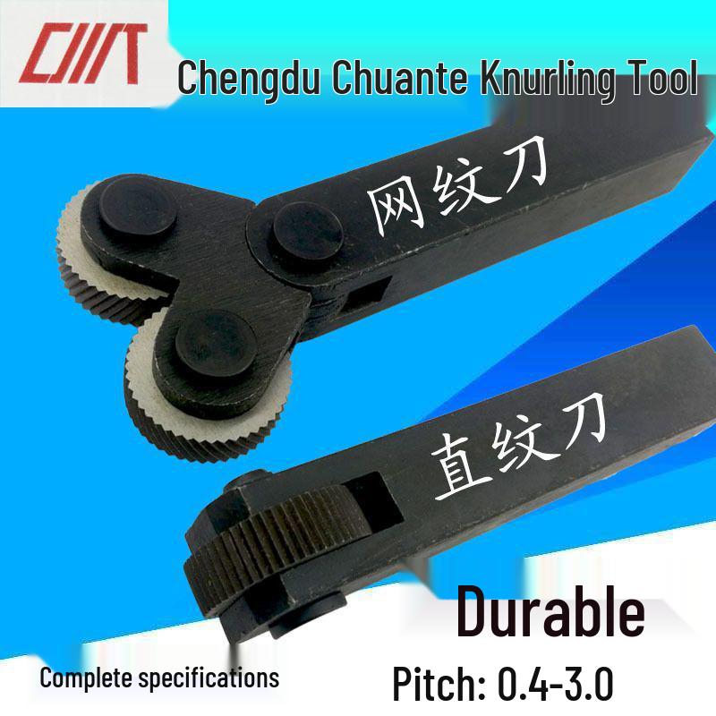 Chuate Knurling Tool: Straight-Grained 0.8 Wheel, Mesh 1.0 Embossing, 0.4-3.0 Lathe Pattern
