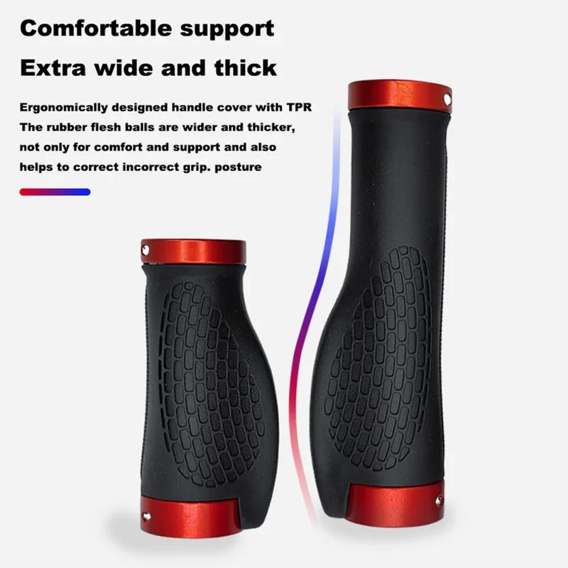 Rubber MTB Bike Grips Handlebar Cover Rubber Soft Anti-Skid Bicycle Grip Alloy Lock Bar BMX Handle Cuffs Cycling Accessories