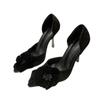 New Chinese Style 2025 Summer New Fashion Versatile Temperament Socialite French Bow Pointed High Heels Casual