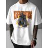 T-shirt da uomo con Stampa Trendy di Guanto da Boxe, con lo Slogan Motivazionale "Keep ," in Stile Street. Adatto per l'uso quotidiano casual