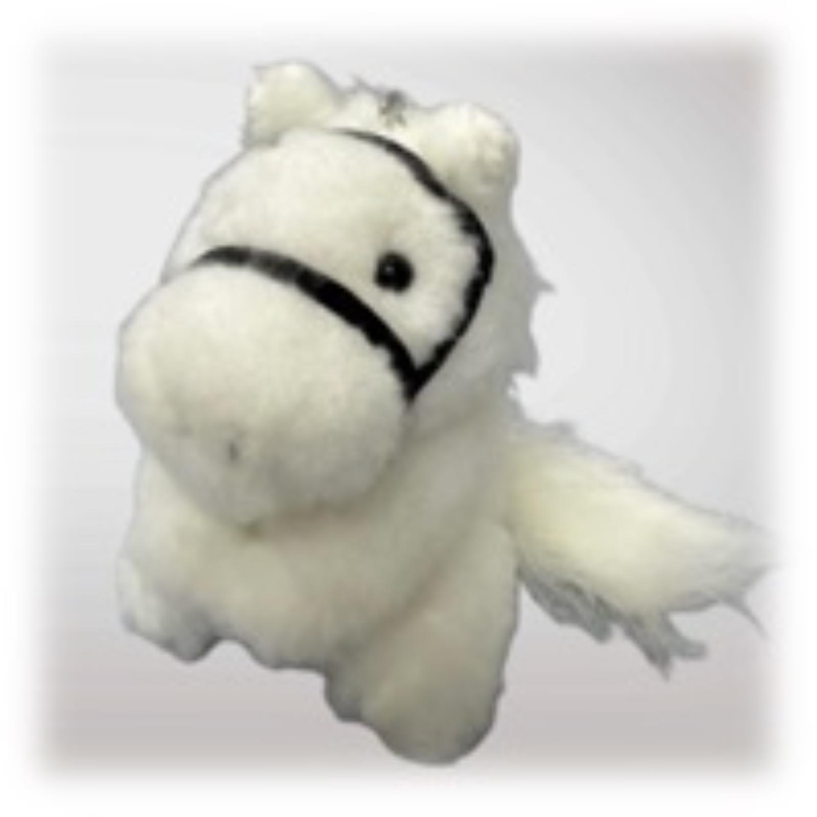 Бамбуковый побег Пушистая серия Лошадь Белый 50017 Прибл.. H10см