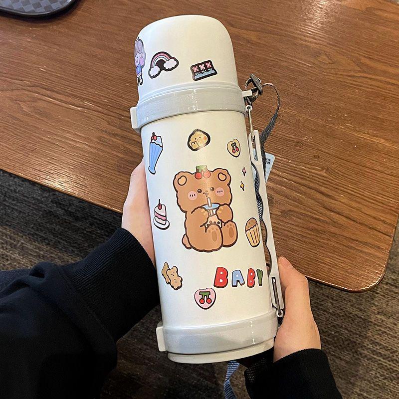 Large Capacity Insulation Cup 1100ml Vacuum Flasks Portable Stainless Steel Thermos Cup Water Bottle Travel Tea Mug Office Thermos Cup