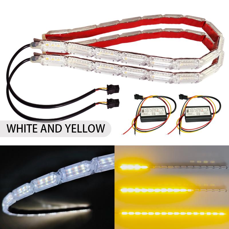 

2pcs DRL LED Daytime Running Light Strip Flexible Waterproof Headlight Turn Signal Lamp Car Decorative Driving Lights 12v 18cm (7 in)