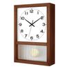 Japanese Retro Solid Wood Watch Home Living Room Square Clock Nordic Wall Clock Art Table Ornament Swing Clock