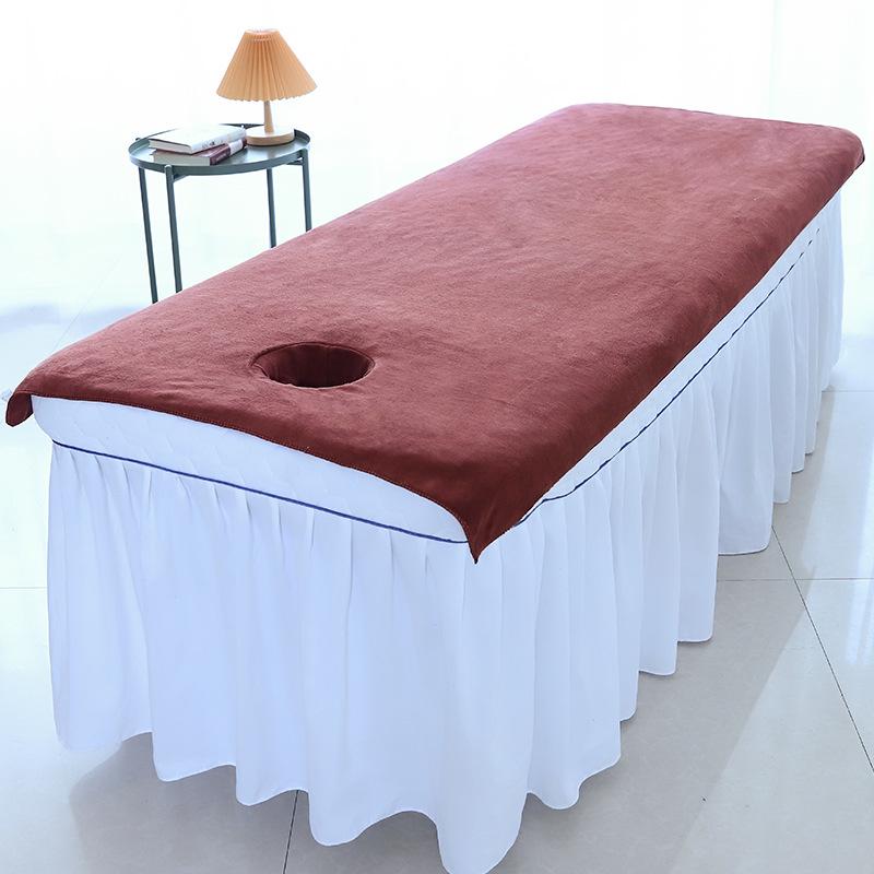 Custom Logo Beauty Salon Massage Bedspread with Face Hole